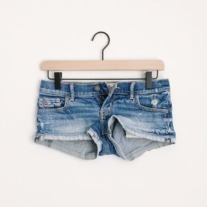 Hollister Medium Wash Low Rise Denim Shorts